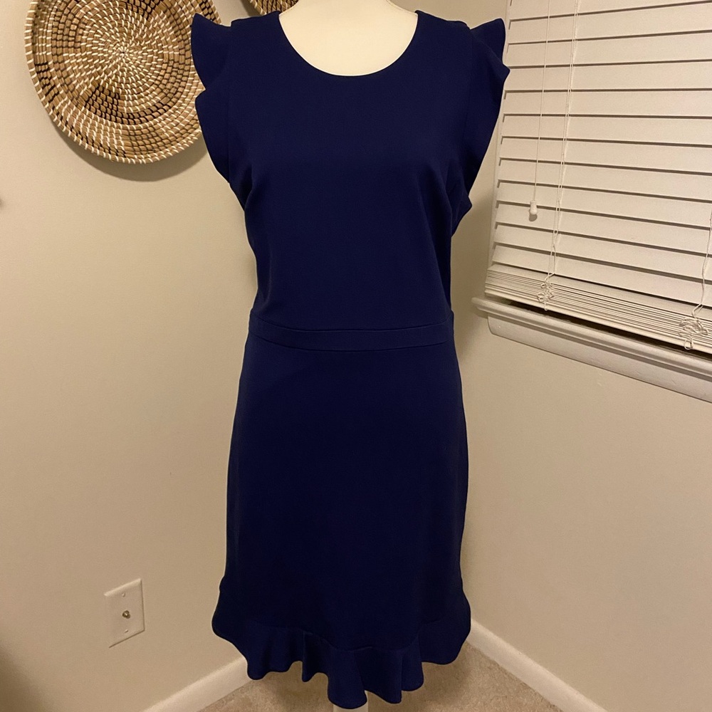 Ali & Jay Cap Sleeve Ponte Sheath Dress Navy NWOT